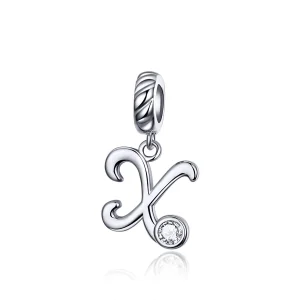PANDORA típusú x betű függő charm - SCC1183-X (kép) PANDORA típusú x betű függő charm - SCC1183-X