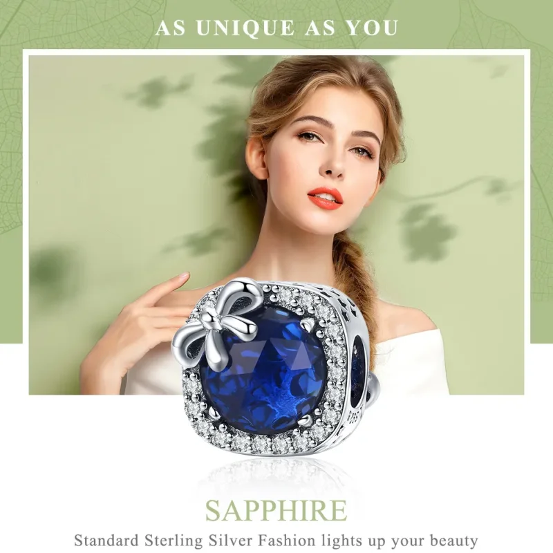 (kép) PANDORA típusú zafír charm - SCC1058 - Megtekintés 2