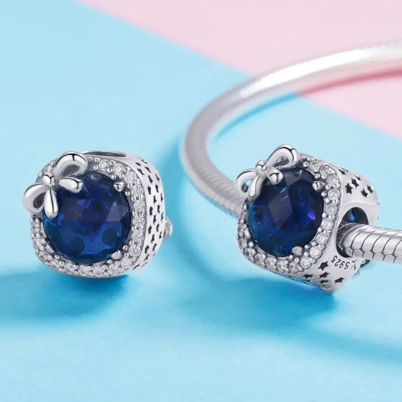 (kép) PANDORA típusú zafír charm - SCC1058 - Megtekintés 4