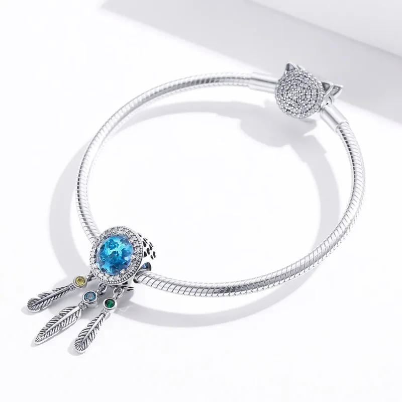 (kép) PANDORA típusú zafír álomfogó charm - SCC1384 - Megtekintés 4