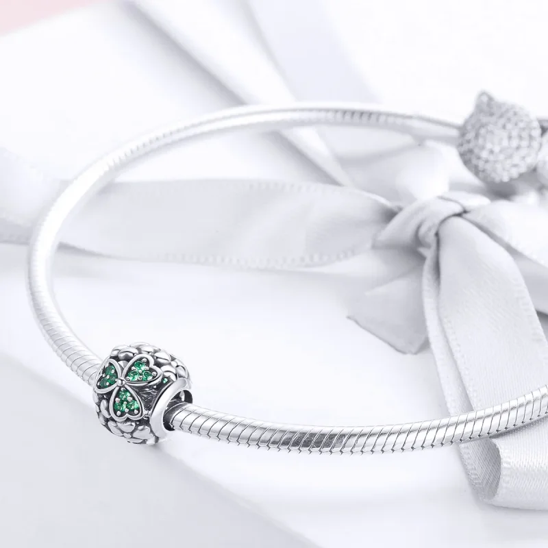 (kép) PANDORA típusú zöld lóhere charm - SCC964 - Megtekintés 3