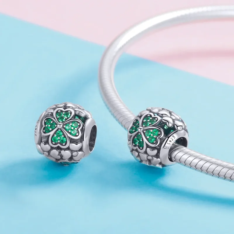 (kép) PANDORA típusú zöld lóhere charm - SCC964 - Megtekintés 4