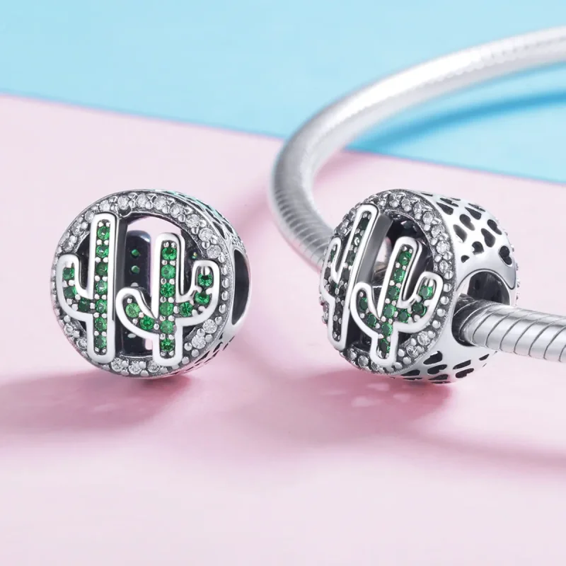 (kép) PANDORA típusú zöld élénk kaktusz charm - SCC918 - Megtekintés 4