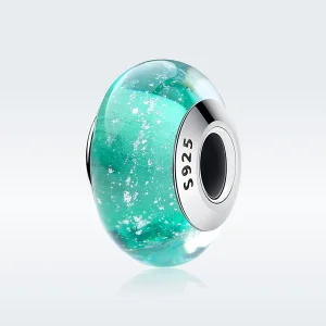 (kép) PANDORA típusú Zöld Murano üveg Charm - SCZ021