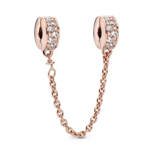 (kép) Pandora Áttetsző pavé biztonsági lánc klip charm - 786322CZ