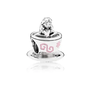 (kép) Disney, PANDORA ezüst charm, Alice Csodaországban teáscsésze