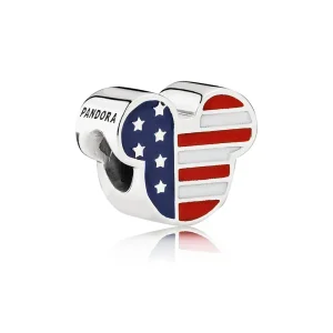 (kép) Disney, PANDORA ezüst charm, Mickey Americana