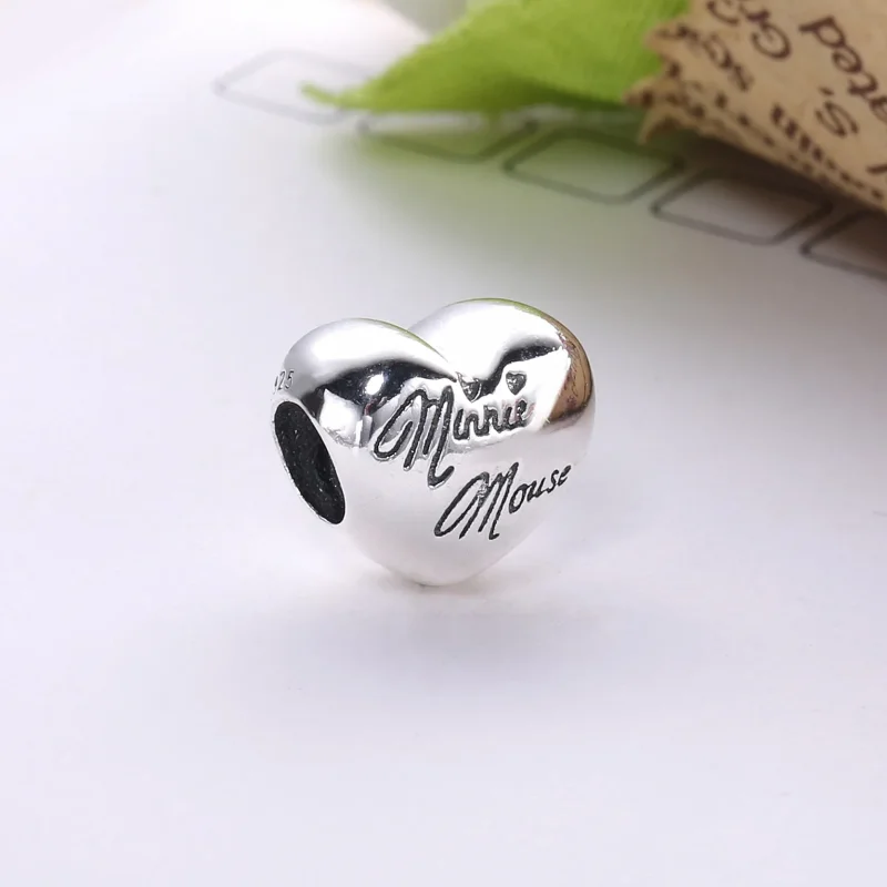(kép) Disney, PANDORA ezüst charm, Mickey Mouse Aláírás - Megtekintés 3
