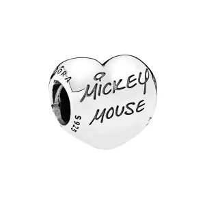 (kép) Disney, PANDORA ezüst charm, Mickey Mouse Aláírás