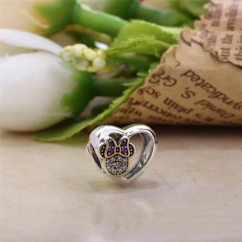 (kép) Disney, PANDORA ezüst charm, Mickey és Minnie - Megtekintés 2