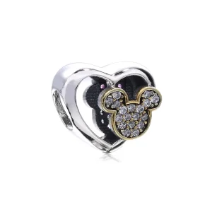 (kép) Disney, PANDORA ezüst charm, Mickey és Minnie