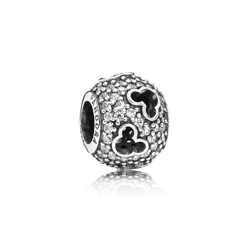 (kép) Disney, PANDORA ezüst charm, Mickey sziluettek