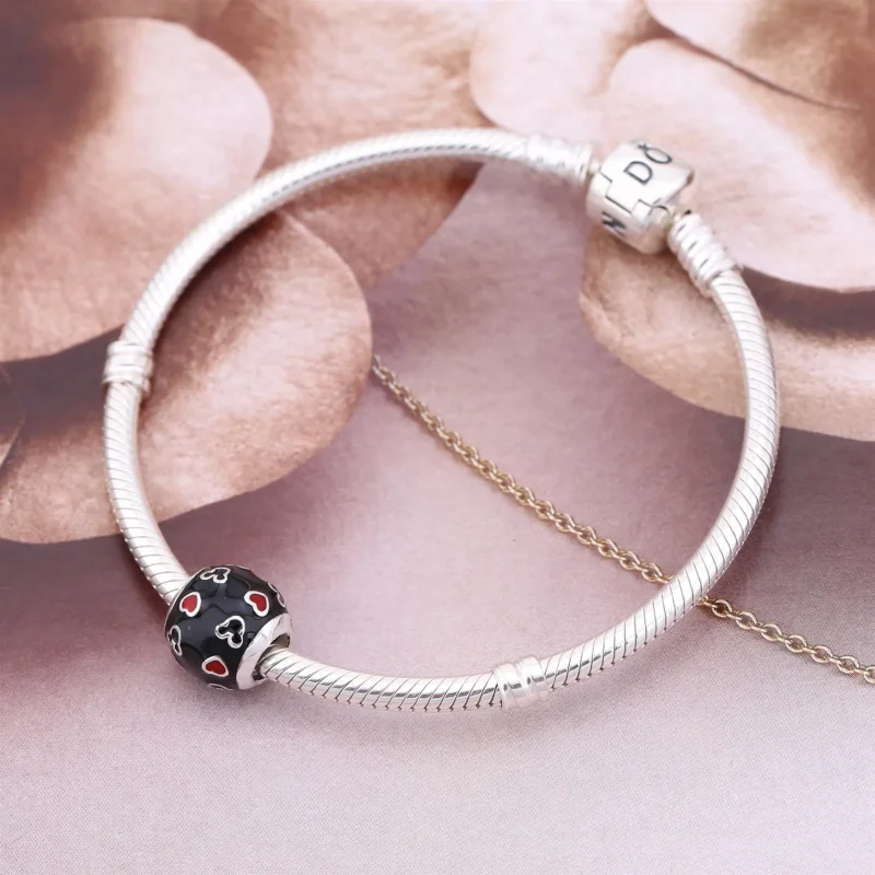 (kép) Disney, PANDORA ezüst charm, Mickey & Szívek - Megtekintés 2