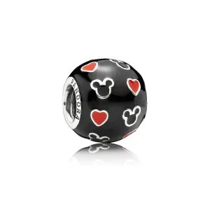 (kép) Disney, PANDORA ezüst charm, Mickey & Szívek