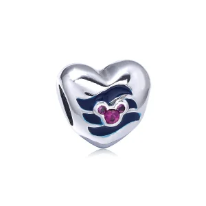 (kép) Disney, PANDORA ezüst charm, Mickey szív