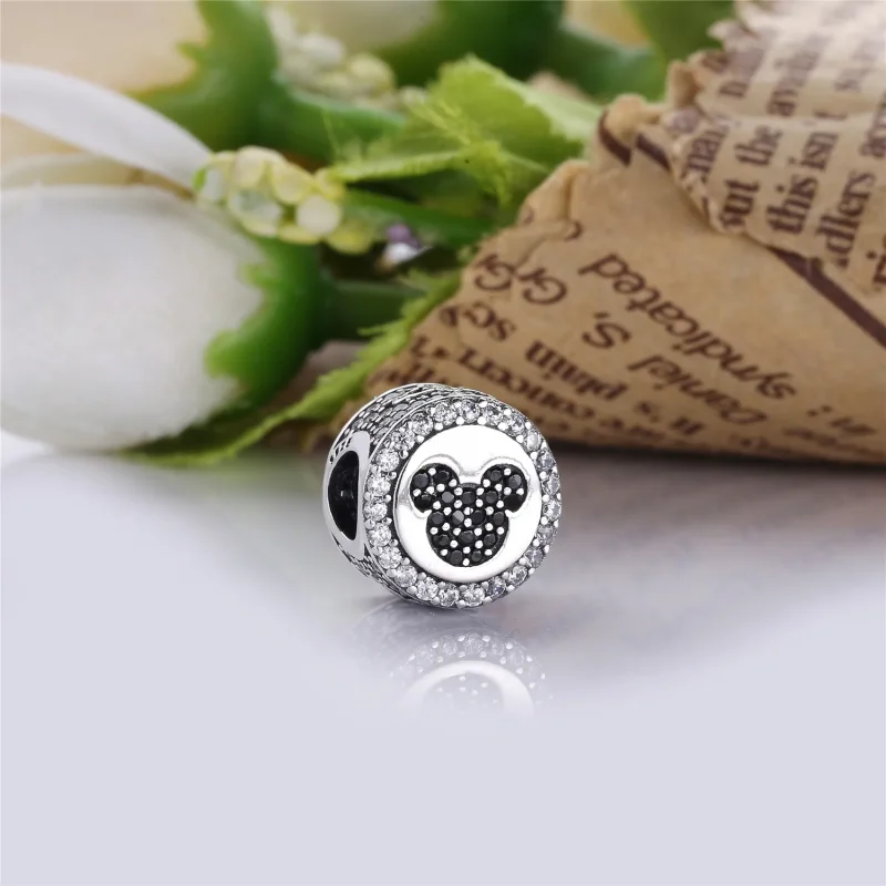 (kép) Disney, PANDORA ezüst charm, Miki és Minnie csillogó ikonok - Megtekintés 2