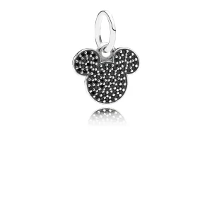 (kép) Disney, PANDORA ezüst függő charm, Csillogó Mickey ikonra