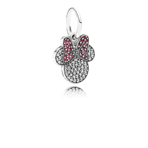 (kép) Disney, PANDORA ezüst függő charm, Csillogó Minnie ikonra