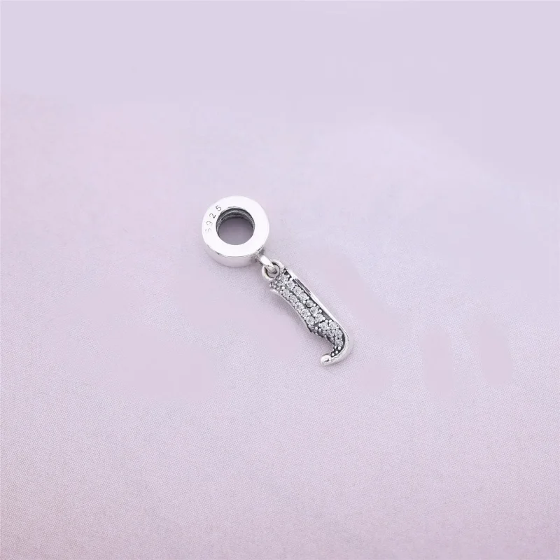 (kép) Disney, PANDORA ezüst függő charm, Jasmine pezsgő papucs - Megtekintés 2