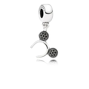 (kép) Disney, PANDORA ezüst függő charm, Mickey fejpánt