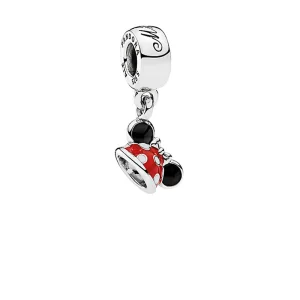 (kép) Disney, PANDORA ezüst függő charm, Minnie fülkalap