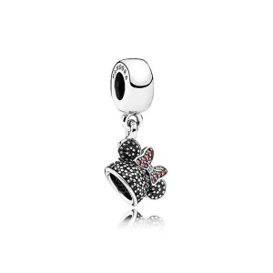 (kép) Disney, PANDORA ezüst függő charm, Minnie Mouse "Minnie Sparkling Ear Hat"