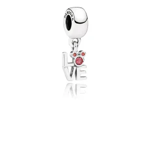 (kép) Disney, PANDORA ezüst függő charm, Szerelem Mickey