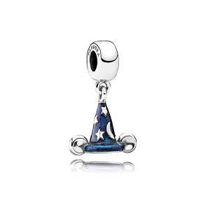 (kép) Disney, PANDORA ezüst függő charm, Varázsló Mickey kalap