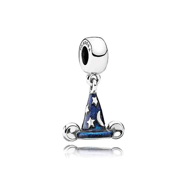 (kép) Disney, PANDORA ezüst függő charm, Varázsló Mickey kalap