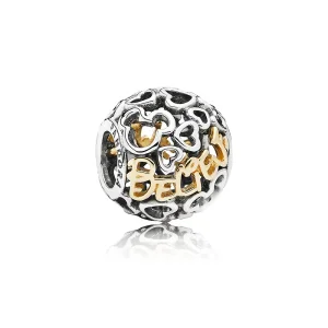 Disney, PANDORA Kéttónusú charm, Hisz (kép) Disney, PANDORA Kéttónusú charm, Hisz