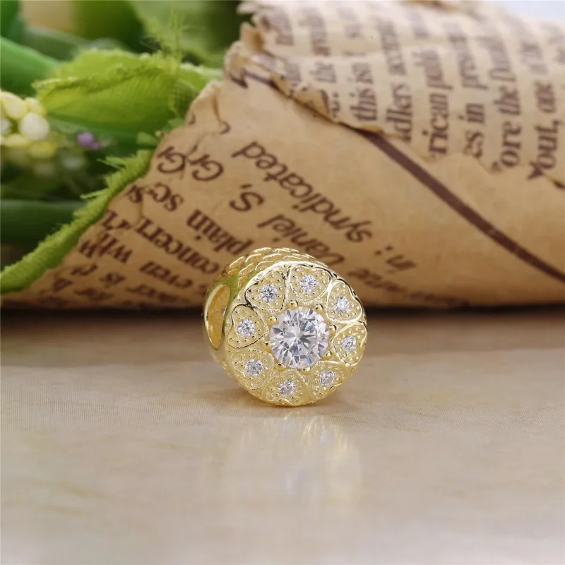(kép) PANDORA 14 karátos arany charm, Arany szívek - Megtekintés 2