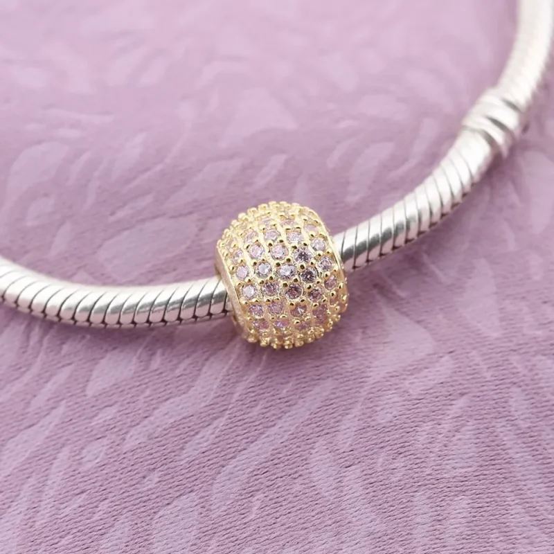 (kép) PANDORA 14 karátos arany charm, Pavé lámpák - Megtekintés 2