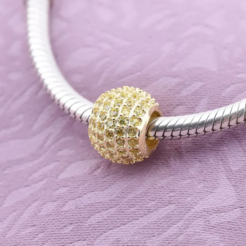 (kép) PANDORA 14 karátos arany charm, Pavé lámpák - Megtekintés 3