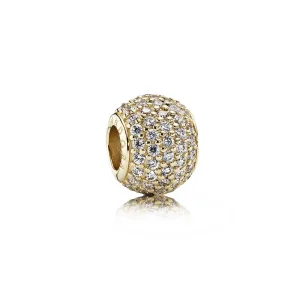 (kép) PANDORA 14 karátos arany charm, Pavé lámpák