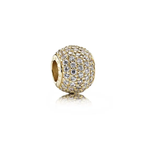 (kép) PANDORA 14 karátos arany charm, Pavé lámpák