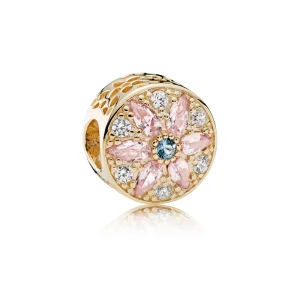 (kép) PANDORA 14 karátos arany charm, Érzéki virág