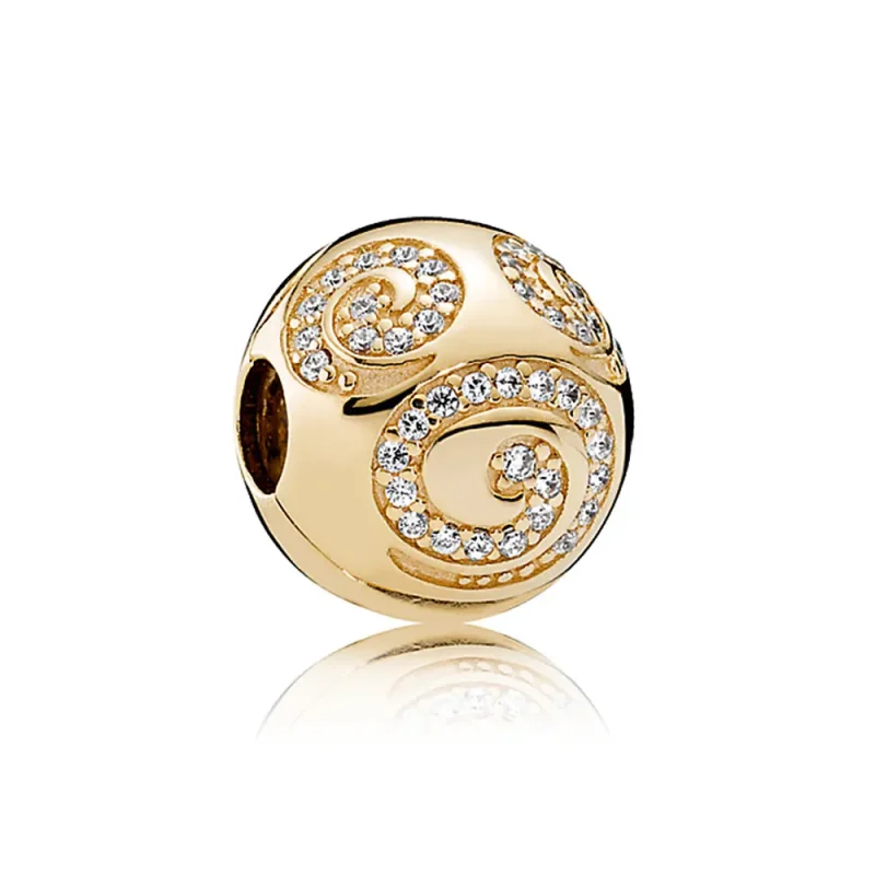 (kép) PANDORA 14 karátos arany klip, Disney, Mickey Mouse arany örvény