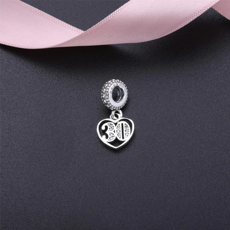 (kép) PANDORA 30 év szerelemben függő charm - 791287CZ - Megtekintés 2