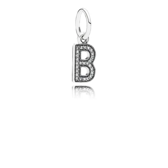 (kép) PANDORA B betű függő charm - 791314CZ