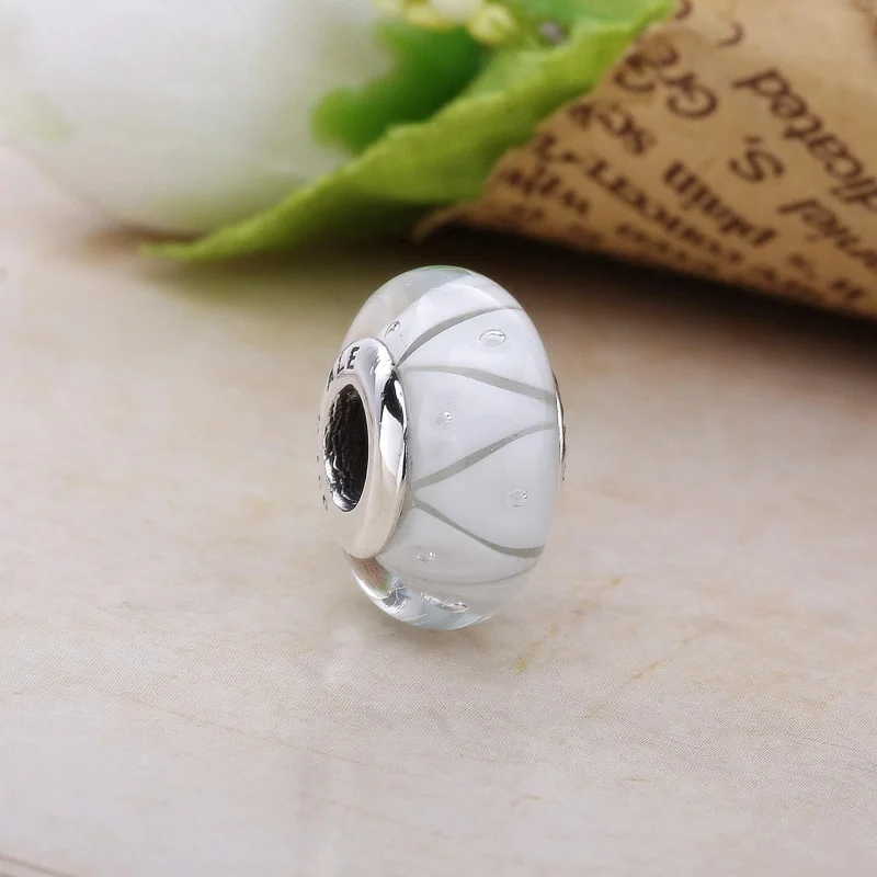 (kép) PANDORA Cikcakkos fehér üveg charm - 790921 - Megtekintés 2