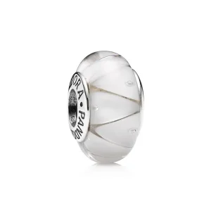 (kép) PANDORA Cikcakkos fehér üveg charm - 790921