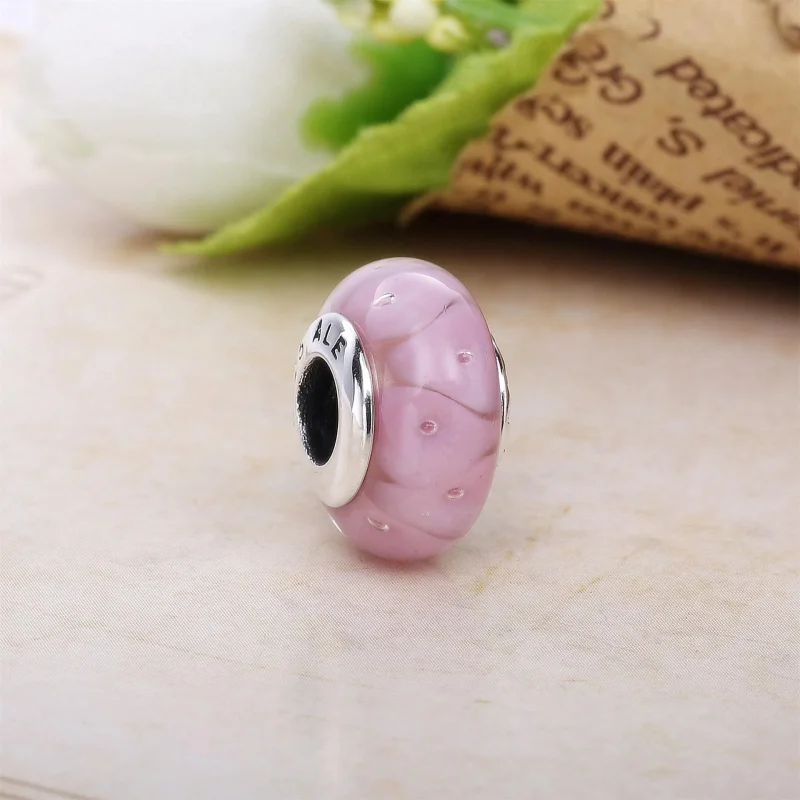 (kép) PANDORA Cikcakkos rózsaszín üveg charm - 790922 - Megtekintés 2