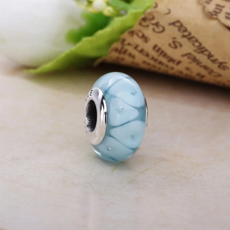 (kép) PANDORA Cikcakkos türkizkék üveg charm - 790924 - Megtekintés 2