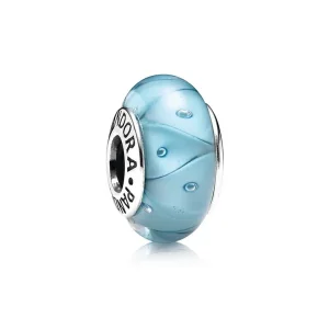 (kép) PANDORA Cikcakkos türkizkék üveg charm - 790924