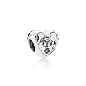 (kép) PANDORA Családi szív ezüstcharm 14k arannyal - 791771