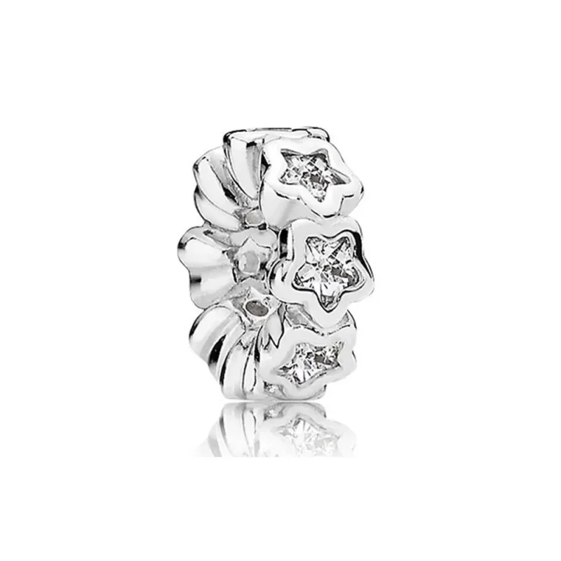 (kép) PANDORA Csillagos ezüst spacer áttetsző cirkóniával - 791783CZ