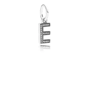PANDORA E betű függő charm - 791317CZ (kép) PANDORA E betű függő charm - 791317CZ