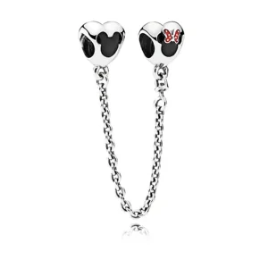 (kép) PANDORA ezüst biztonsági lánc, Disney, Mickey és Minnie egér
