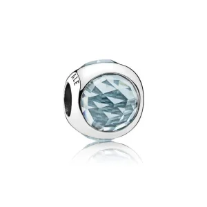 (kép) PANDORA ezüst charm, Aqua Blue sugárzó Vízcseppek