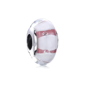 (kép) PANDORA ezüst charm, Barna Murano üveg